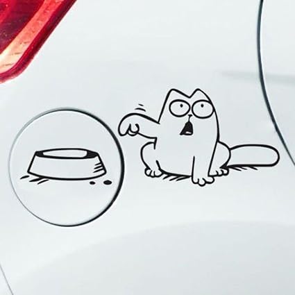 Autoaufkleber Mit Katze Und Futternapf, Verschiedene Farben [nx]