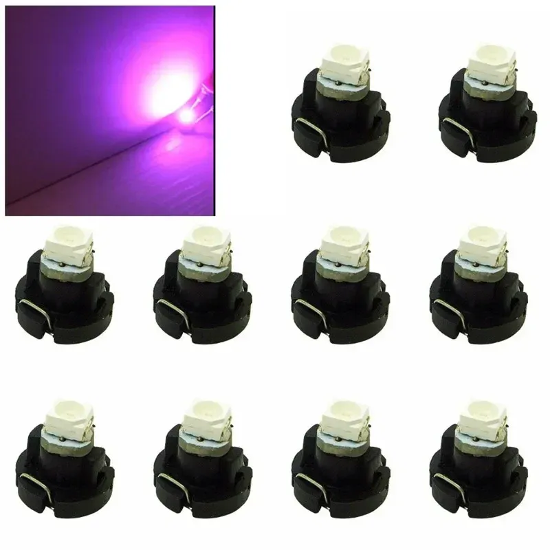 Packung Mit 10 Energiesparenden T4.2 Led-lampen, Kompatibel Mit Keilförmigen Neo-armaturenbrett-kontrollleuchten, Rosa/lila.