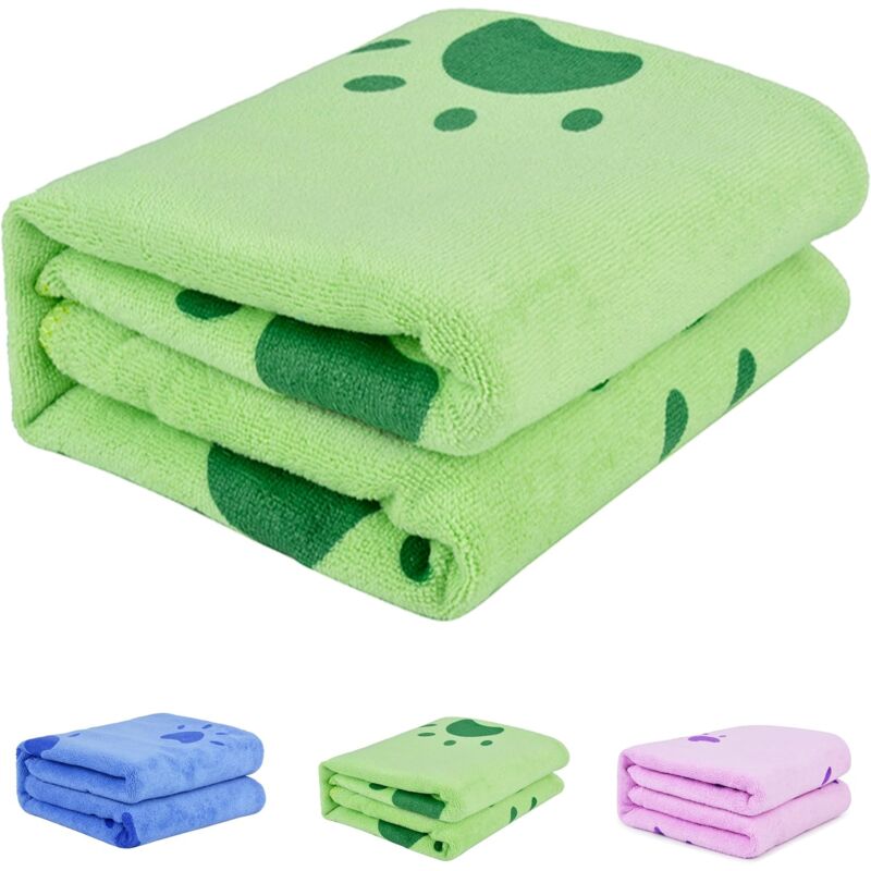 Hundehandtuch (grün), Schnelltrocknendes Mikrofaserhandtuch, Hundefreundliches Trockenhandtuch, Super Saugfähiges Hundehandtuch (geeignet Für Hunde Und Welpen)