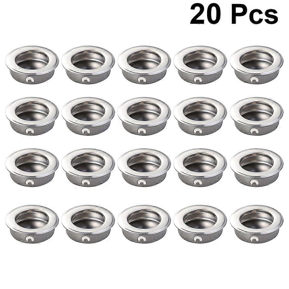 Packung Mit 20 Flachen Edelstahl-einlassgriffen 35 Mm Für Schiebetüren, Schränke Und Schubladen.