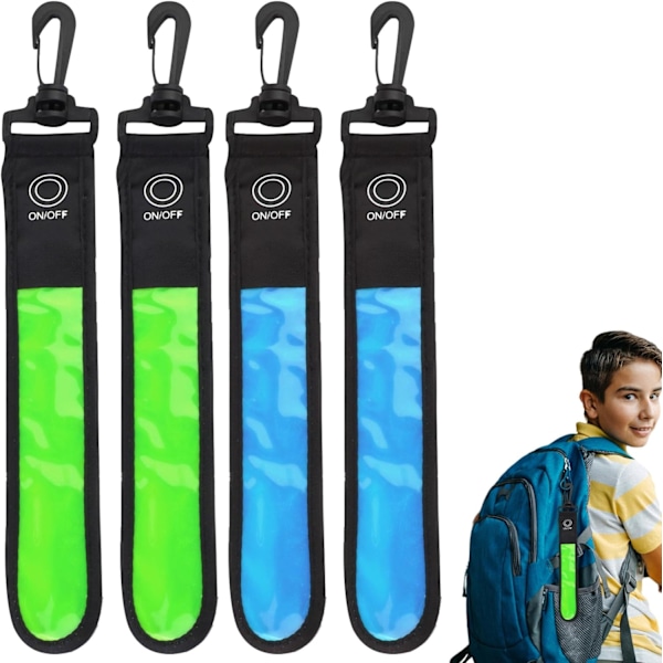 Led-blinklichter, Kompatibel Mit Schulranzen, 4er-pack. Blinklichtreflektoren Für Kinder, Kompatibel Mit Schulranzen, 3 Leuchtmodi, Sicherheitsbeleuchtung, Wasserdichter Reflektor.