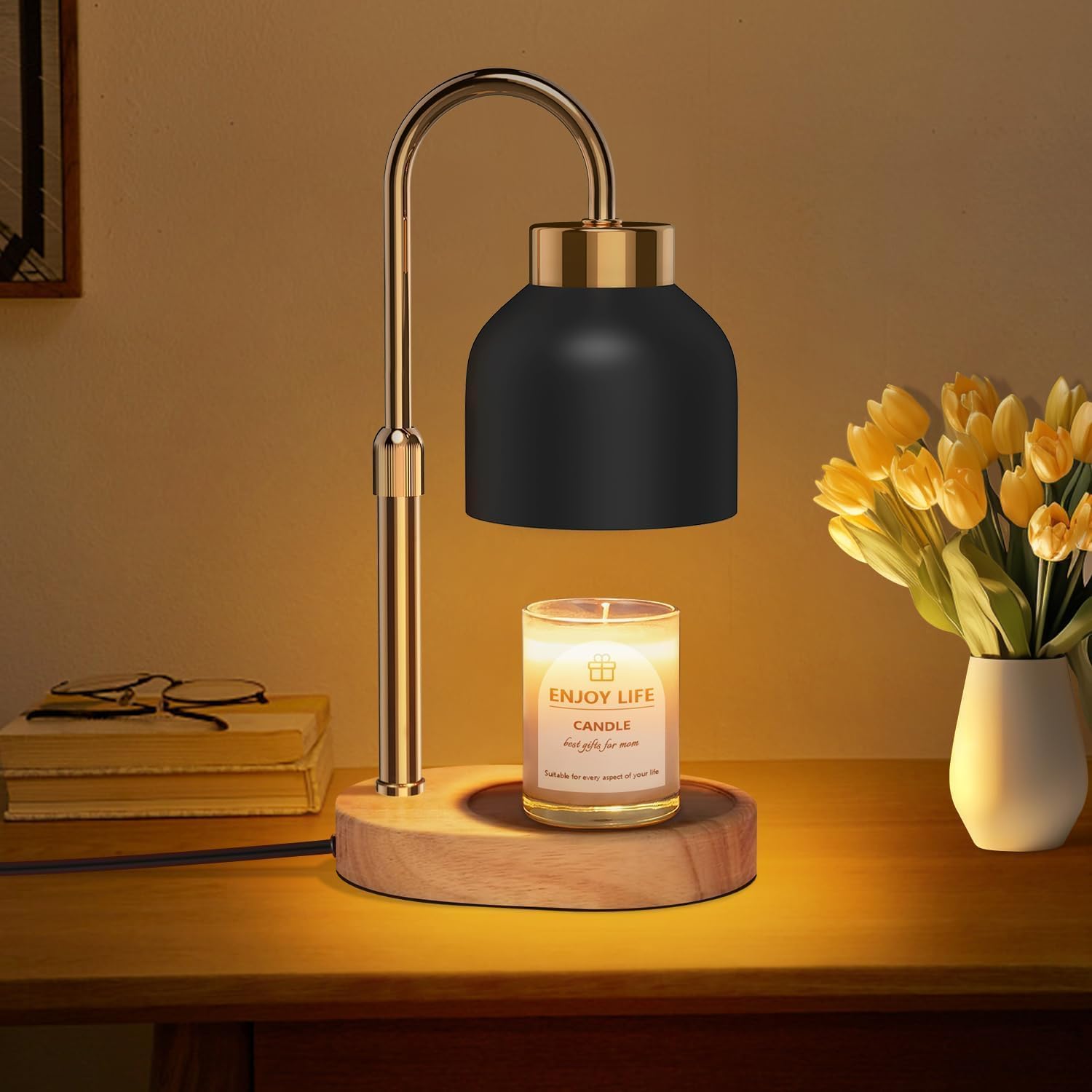 Kerzenwärmer Mit Timer Und Dimmer, Elektrische Vintage-glaskerzenlampe, Kompatibel Mit Duftkerzen, Für Zuhause, Schlafzimmer Und Dekoration.