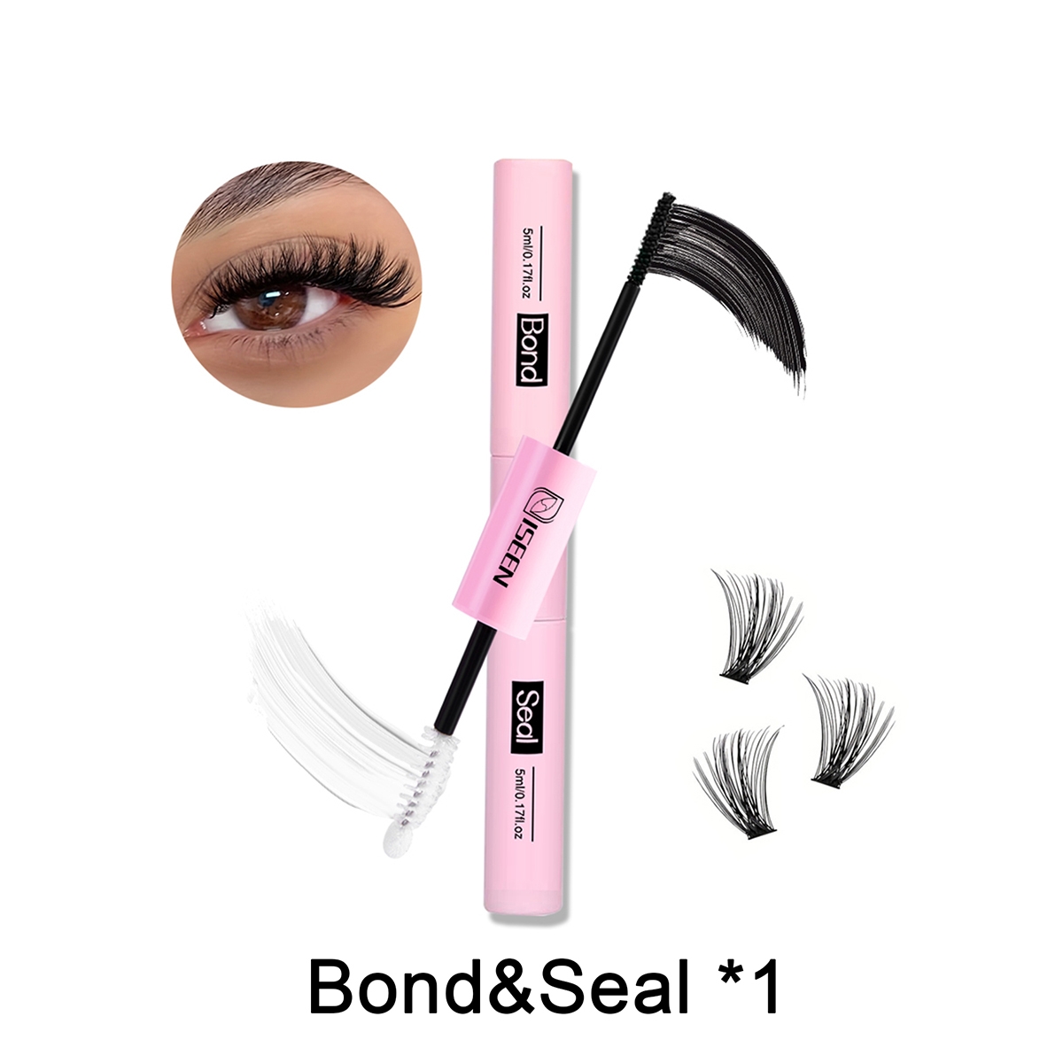 Iseen Lash Bond And Seal 10ml Wimpernkleber Für Wimpernbüschel, Super Halt, Langanhaltend, Reizfrei, Für Die Anwendung Zu Hause [nx]