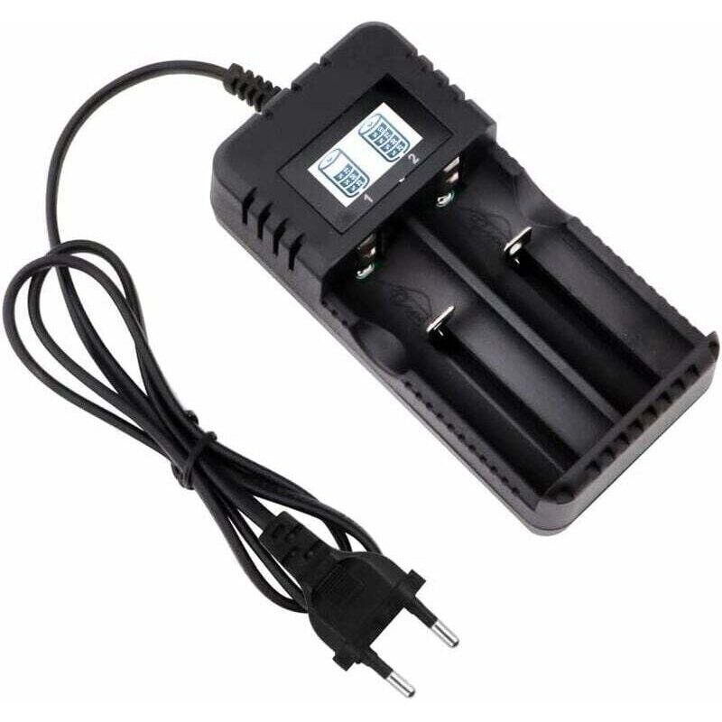 Ladegerät Für 18650-akkus, Universalladegerät, Intelligentes Schnellladen, 2-kammer-ladekopf Mit Lcd-anzeige, Kompatibel Mit Verschiedenen 4,2-v-lithium-ionen-akkus (26650/18650).