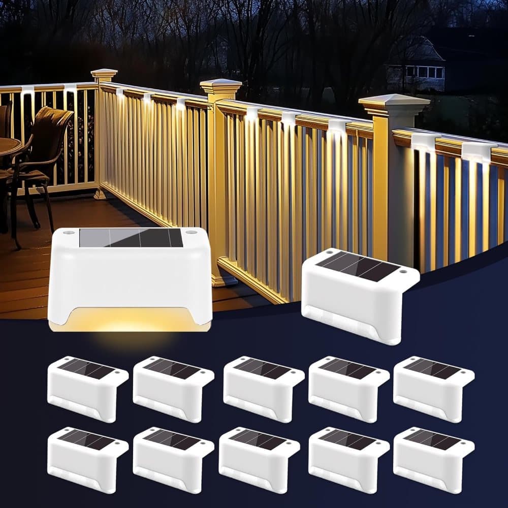 12er-pack Solarleuchten – Wasserdichte Led-leuchten Für Zäune, Treppen, Terrassen Und Balkone [nx]