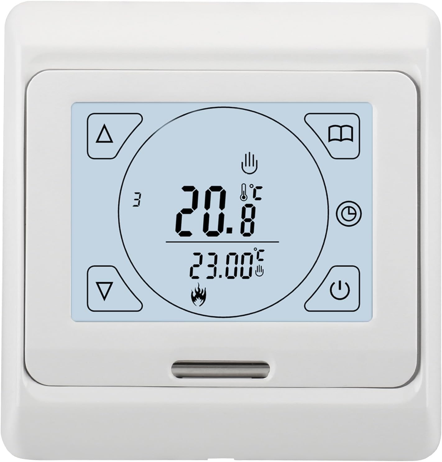 Wg809 Touchscreen-thermostat, Wöchentlich Programmierbar, Heizungskompatibel, 230v Ac, 3a, Geeignet Für Fußbodenheizung, Weiß.