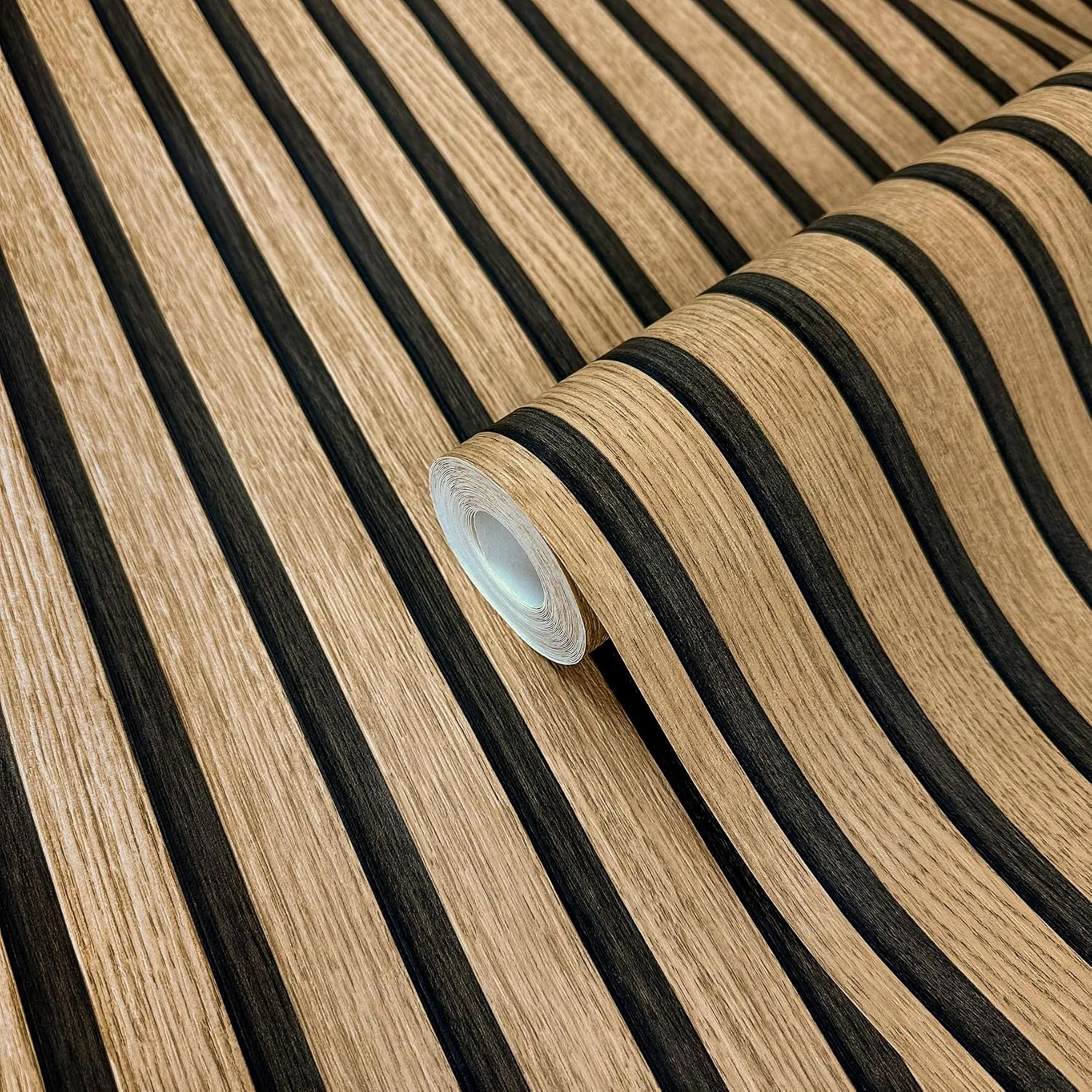 (45 X 1000 Cm) Wandverkleidung: Tapete In Holzoptik, Braun, Akustikpaneele, 3d-effekt, Skandinavische Paneele, Natürliche Optik, Modern
