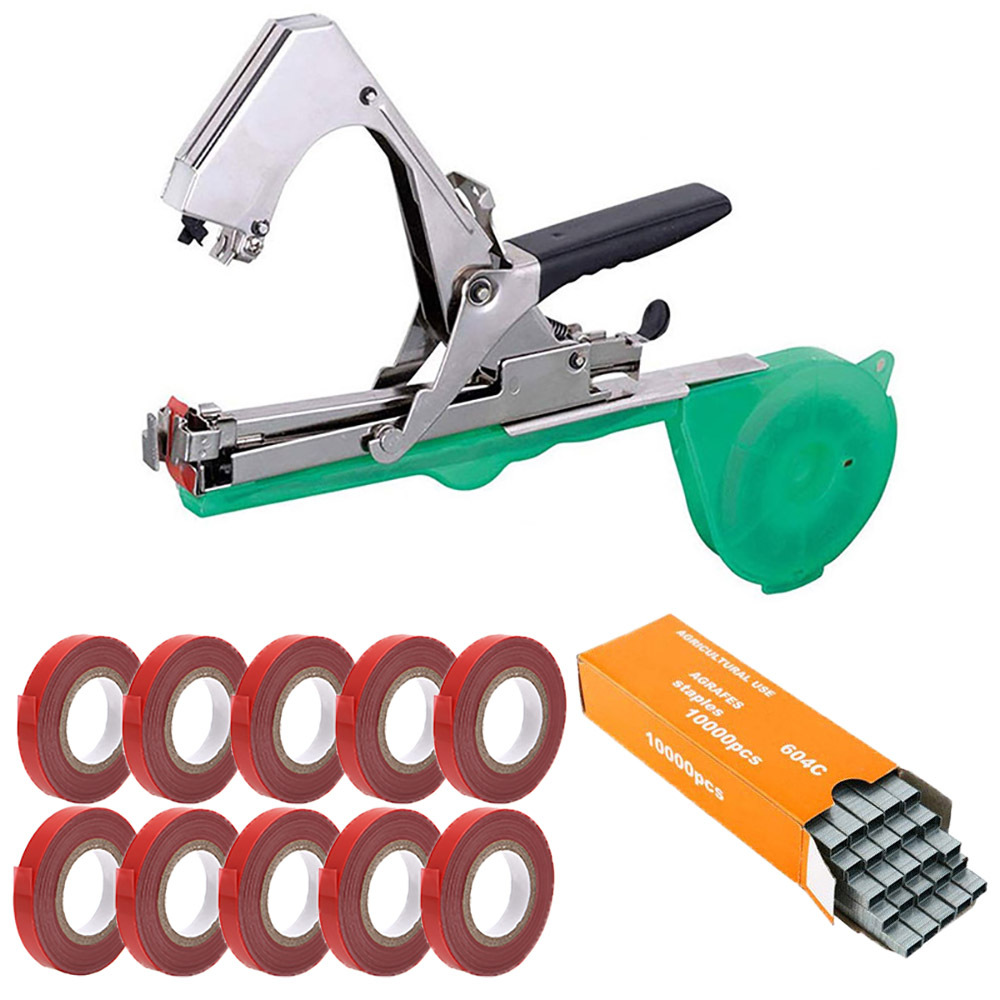 Bindemaschine Für Pflanzen. Geeignet Zum Schnellen Und Einfachen Anbinden Von Tomaten, Paprika Und Gurken. Ideal Für Gärtner Und Landwirte. Ersatzteile, Klebeband Und Klammern Sind Im Lieferumfang Ent