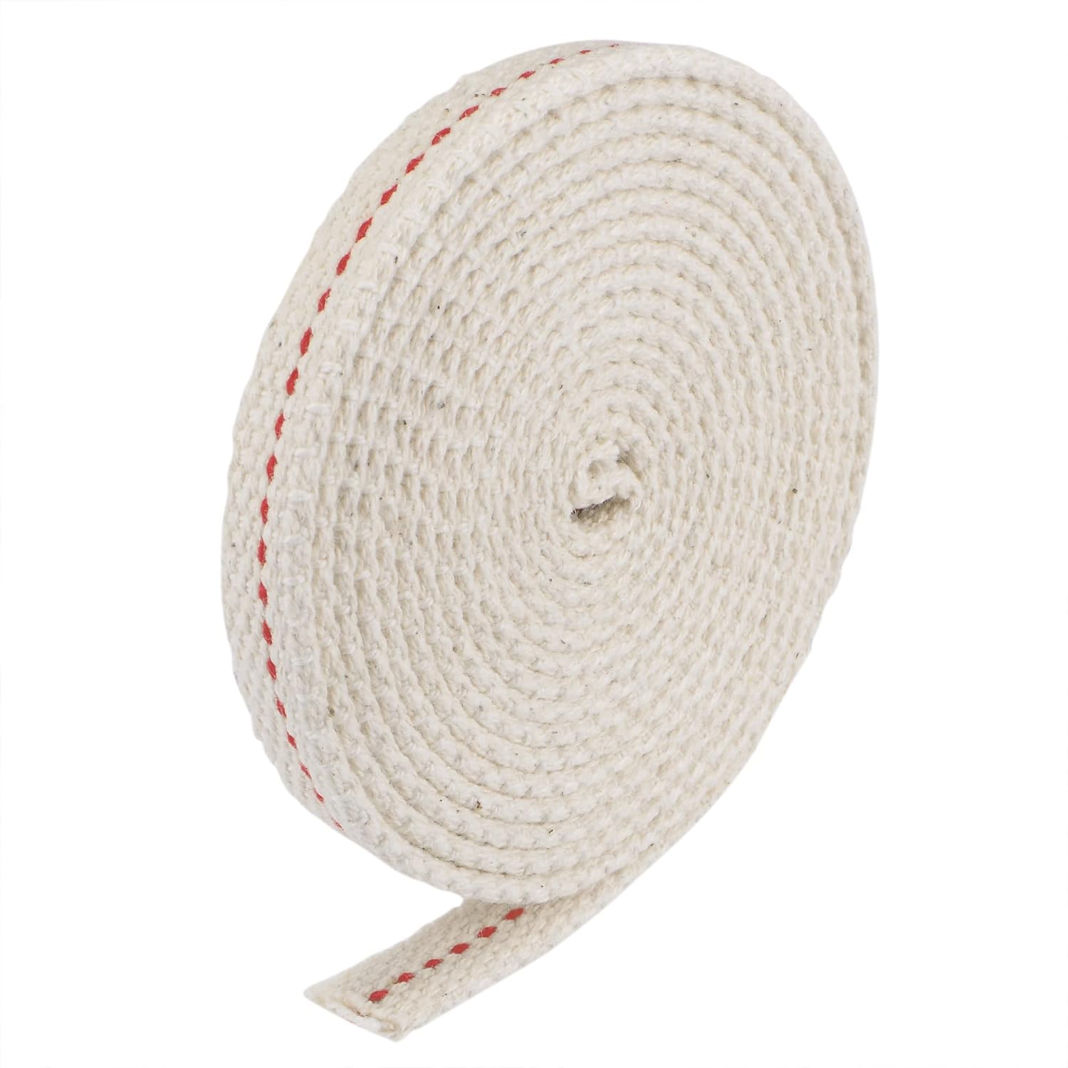 Baumwolldocht Für Öllampen, Flach, Breit, 10 Mm, 2 Meter Lang, Mit Rotem Punkt. Geeignet Für Öllampen.