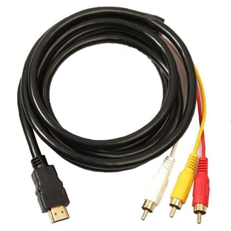 1,5 M Hdmi-auf-cinch-kabel – 24-karat-vergoldete Anschlüsse – Auflösungen Bis Zu 1080p – Signalübertrager Kompatibel Mit Hdmi-geräten