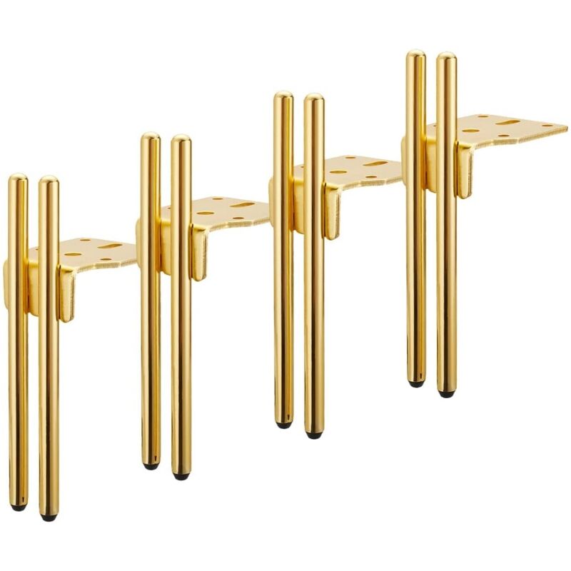 Set Aus 4 Goldenen Möbelfüßen, 15 Cm, Passend Für Sofa Und Kleiderschrank, Mit Rutschfesten Füßen.
