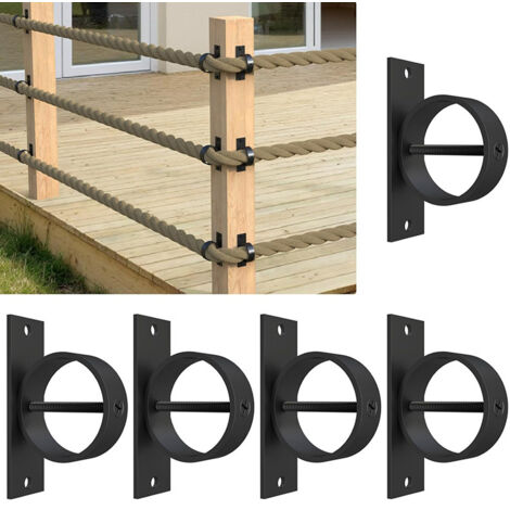 Set Mit 5 Juteseilhalterungen, Hanfseilhaken, Seilhalterungen, Kompatibel Mit Terrassen, Zäunen Und Treppengeländern