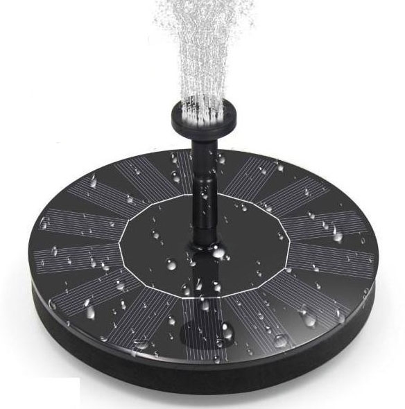 16 Cm Solar-wasserbrunnen, Solar-außenbrunnen, Schwarz Mehrfarbig [nx]