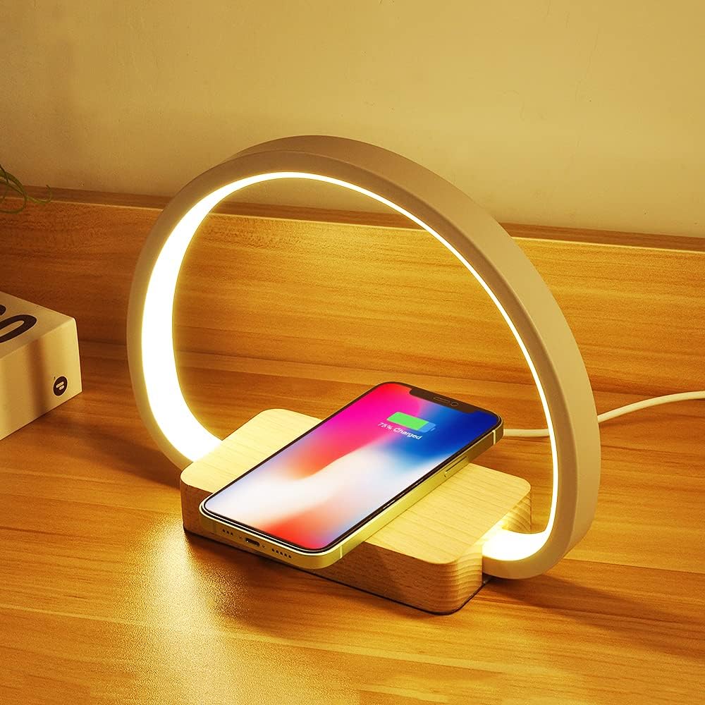 Kabellose Nachttischlampe Mit Ladegerät, Touch-tischlampe Mit Usb-anschluss, L