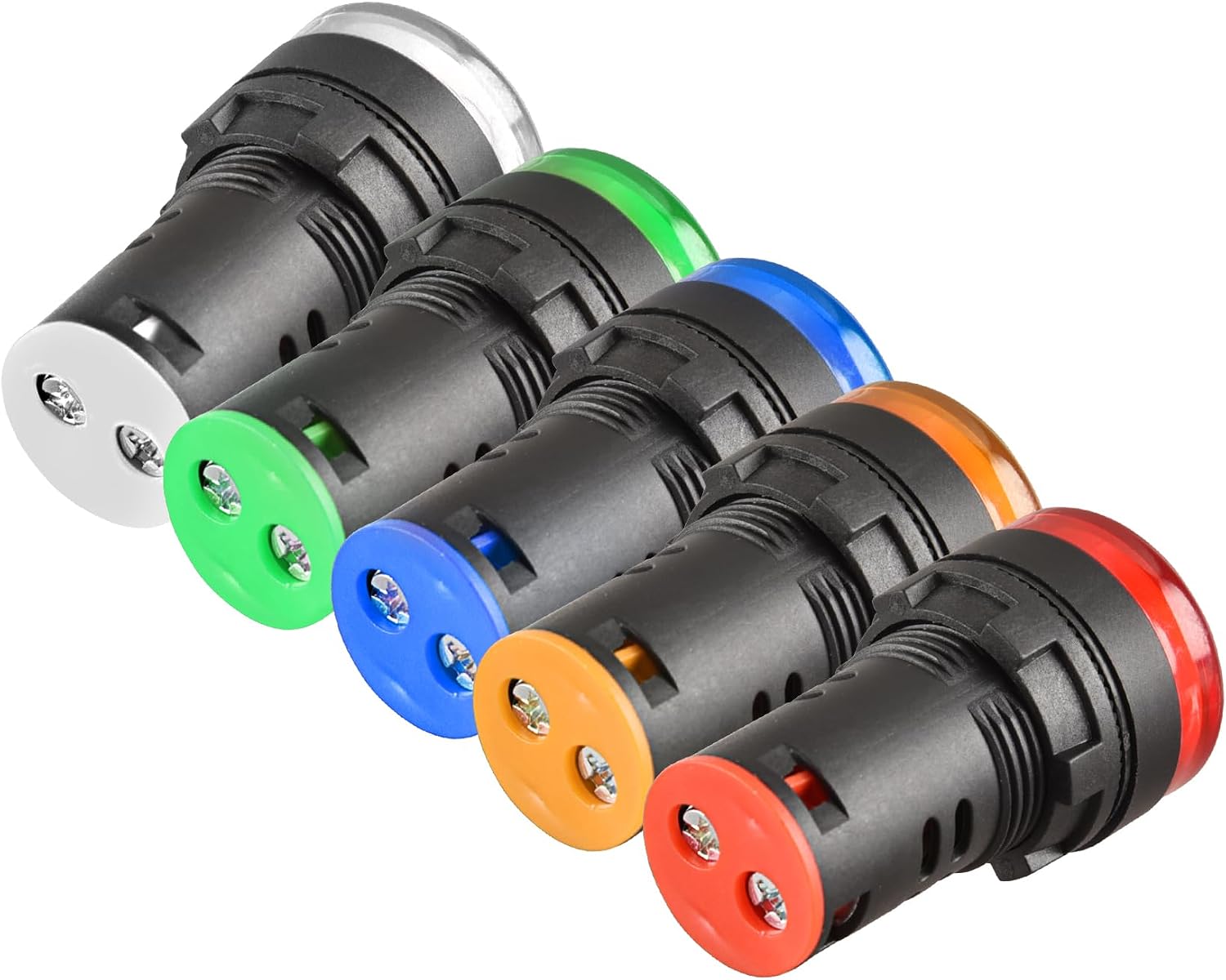 5er-pack Led-anzeigeleuchten Ad16-22d/s – 22 Mm, 220 V Ac, 20 Ma – Rot/grün/gelb/blau/weiß