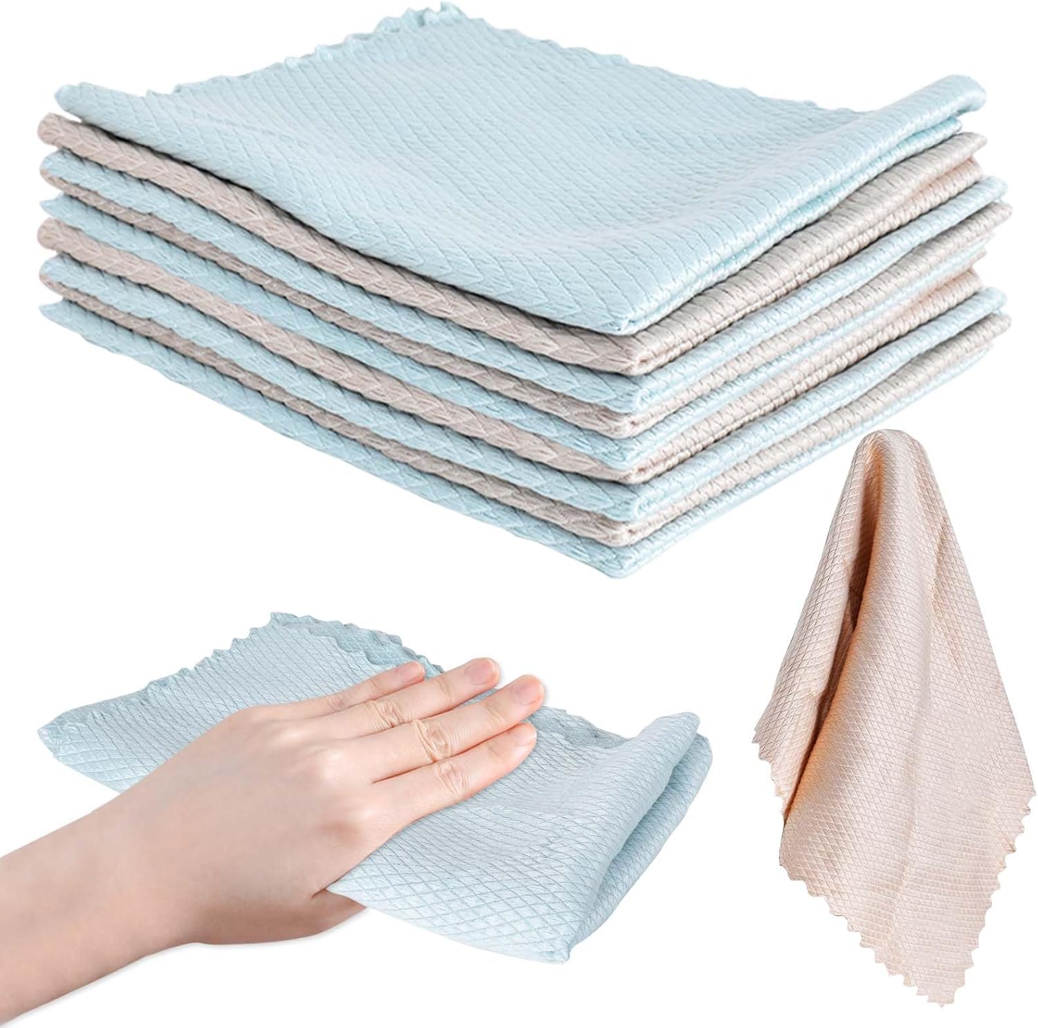 Set Mit 10 Reinigungstüchern, Geeignet Für Fischschuppen, Mikrofasertücher 30 X 40 Cm, Reinigungstücher Für Glas, Küchentücher, Wiederverwendbare Und Waschbare Reinigungstücher