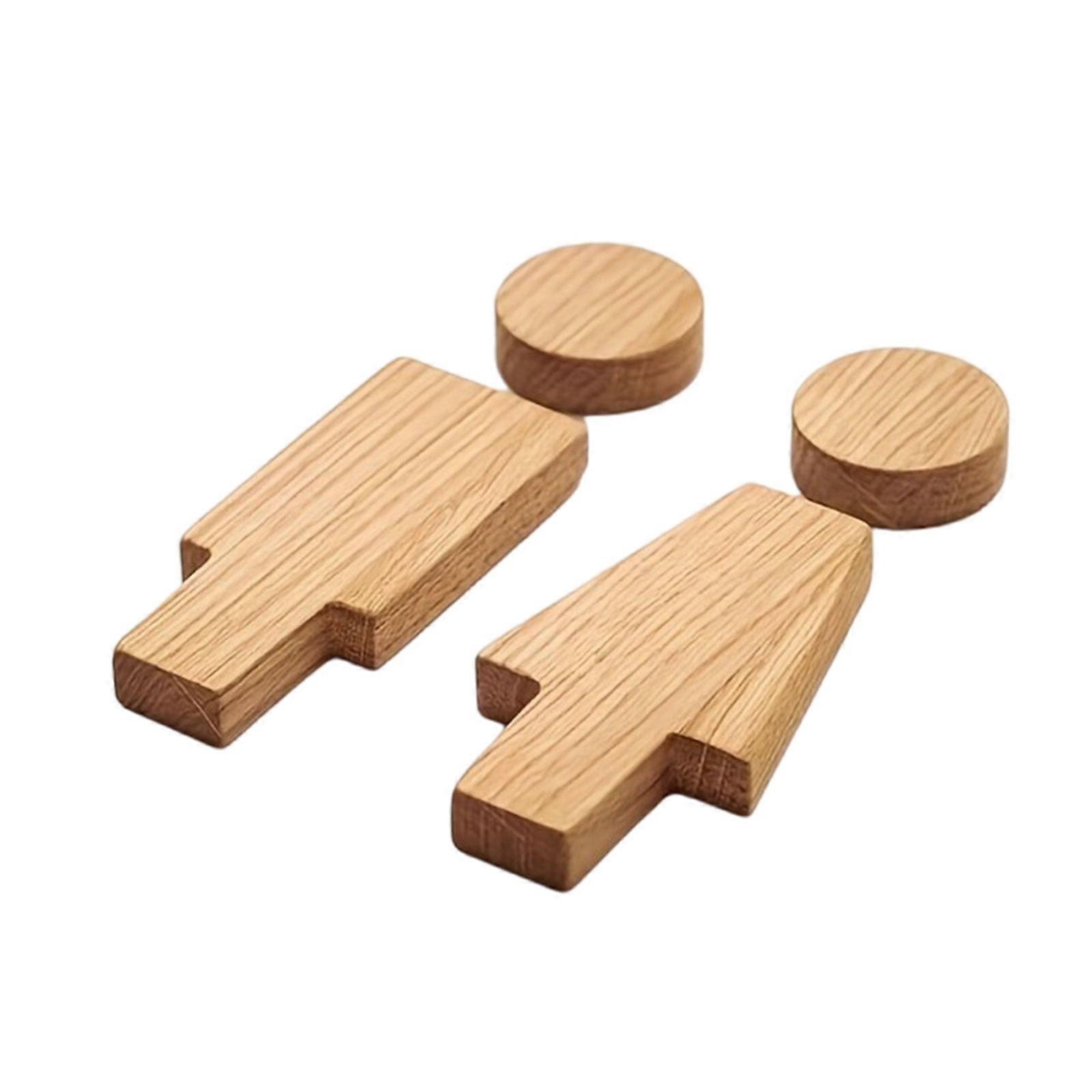 Holzschild Für Toilette, Geeignet Für Damen Und Herren, Badezimmerschild, Toilettenschild, Türschild Für Toilette, Wanddekoration, Cremeweiß