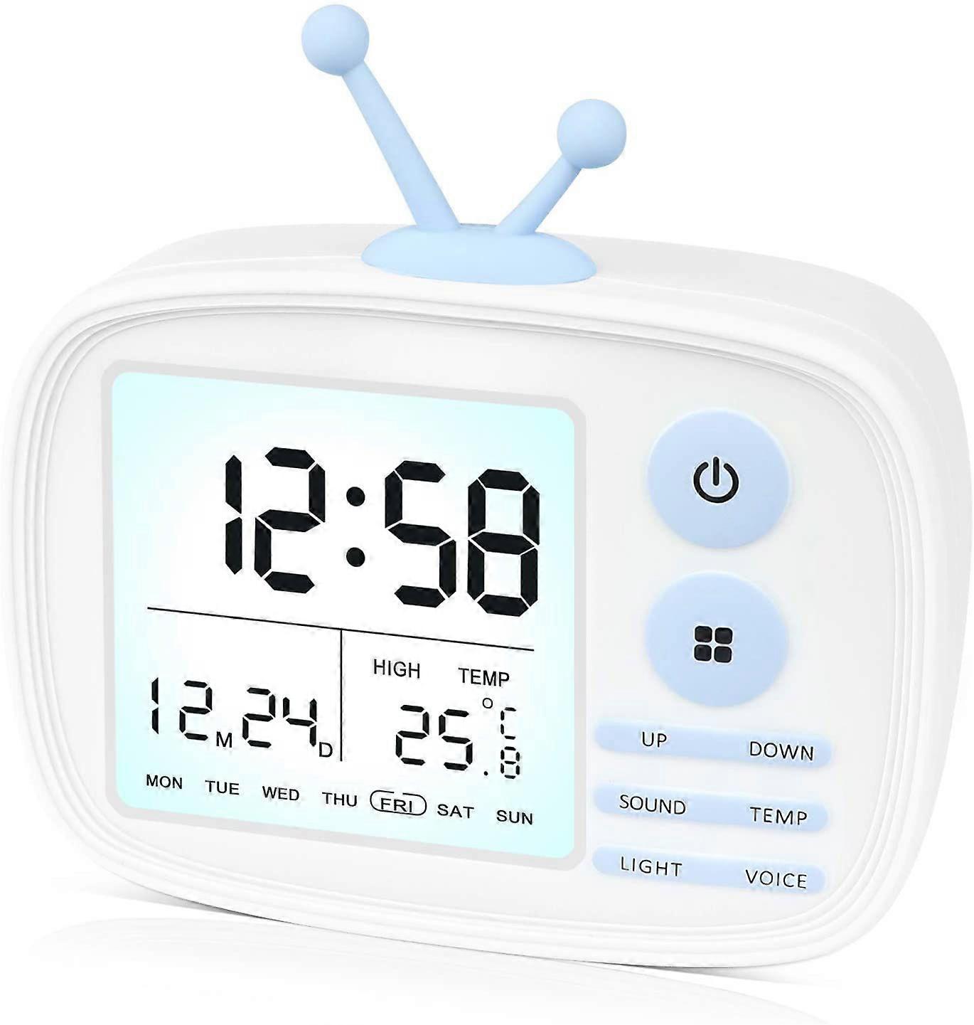 Niedlicher Digitaler Wecker In Form Eines Fernsehers, Ideal Für Kinder, Mit Warmem Licht, Perfekt Fürs Wohnzimmer.