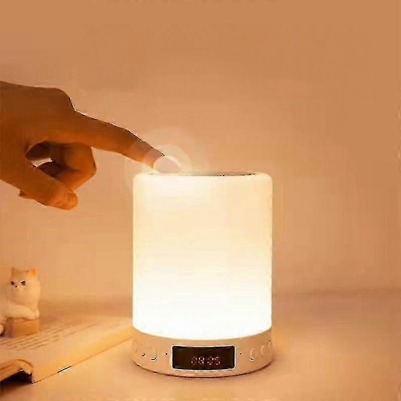 Berührungsempfindliche Nachttischlampe Mit Integriertem Bluetooth-lautsprecher (licht, Musik, Uhr, Wecker Und Radio), Ideal Als Geburtstags- Oder Valentinstagsgeschenk. Geeignet Für Männer.