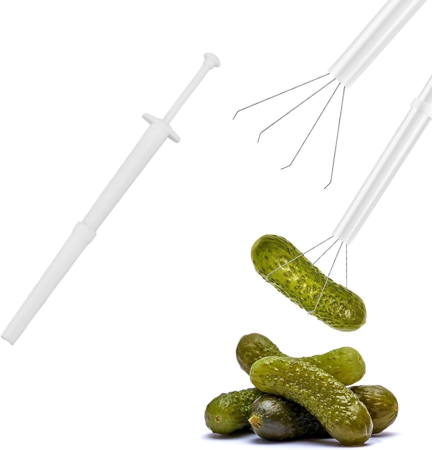 Gurkenzange, Multifunktionales Küchenwerkzeug, Kompatibel Mit Gurkenzangen Und Griffigem, Lebensmittelechtem Werkzeug, Robustem Kunststoffgehäuse Und Stahlfederzange