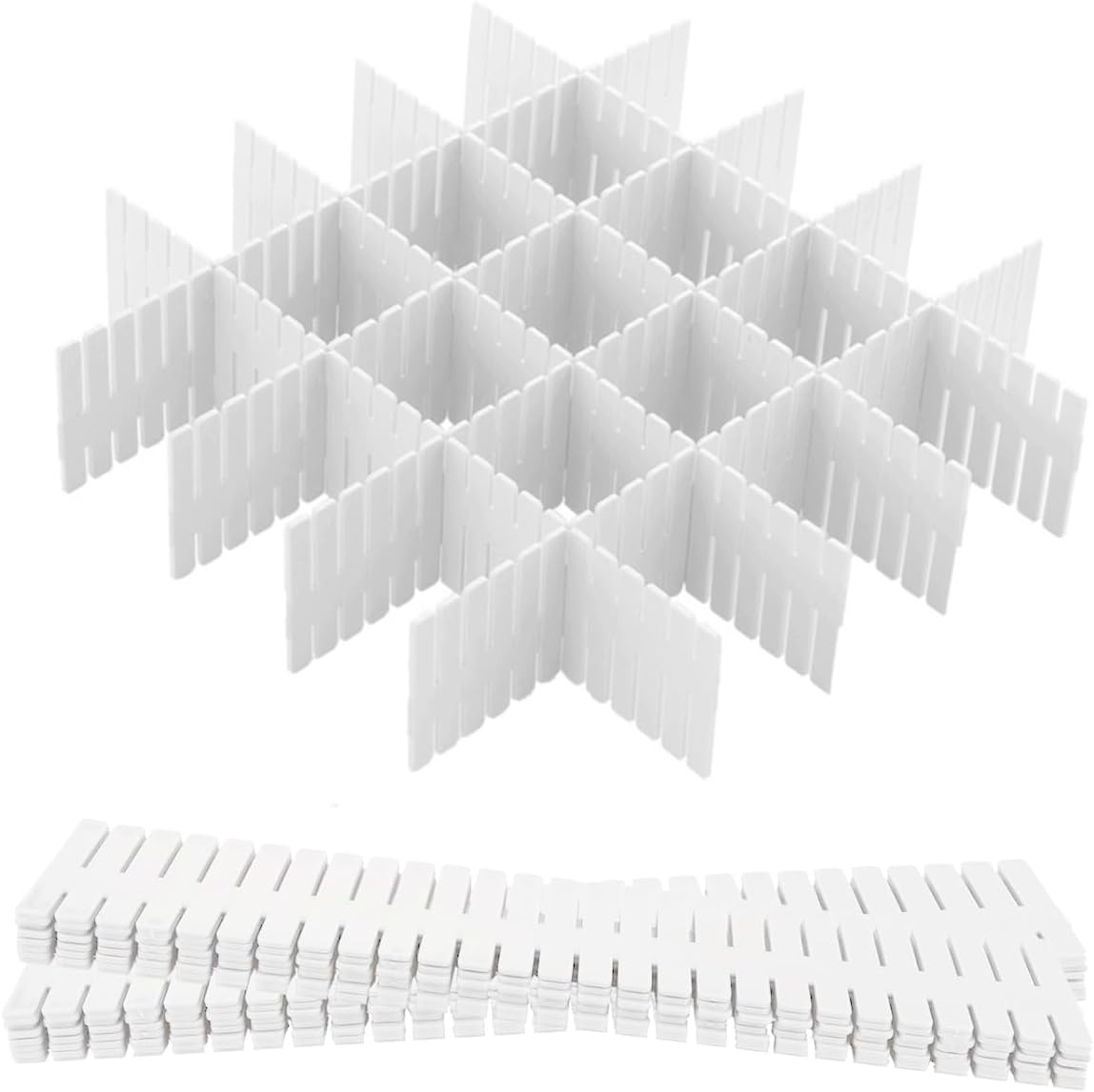 12-teiliges Weißes Schubladeneinteiler-set, Verstellbarer Schubladenorganizer, Geeignet Für Unterwäsche, Socken, Make-up Und Bürobedarf.