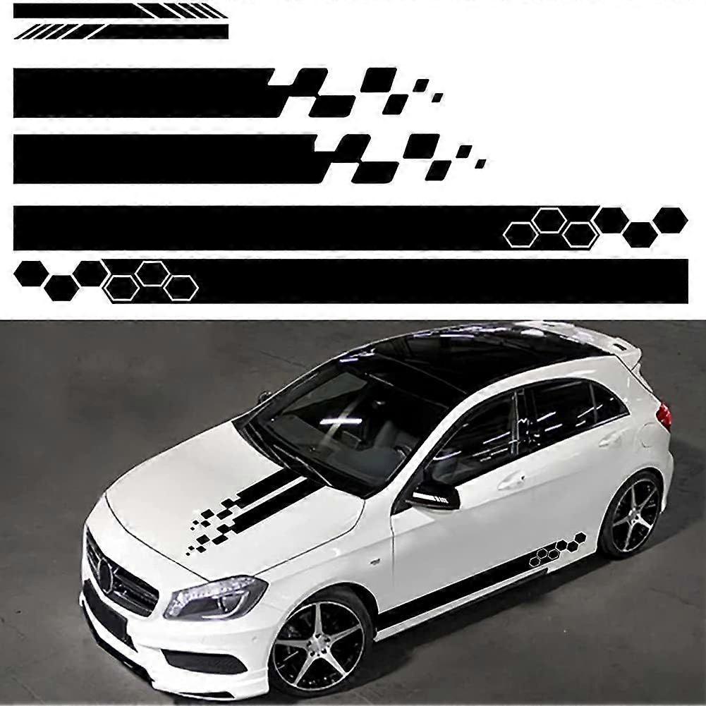Autoaufkleber Für Die Seite, Dekorative Karosserieaufkleber, Renn- Und Sportaufkleber, Auto- Und Lkw-aufkleber, Diy-aufkleberstreifen, Aufkleberzubehör (schwarz) [nx]