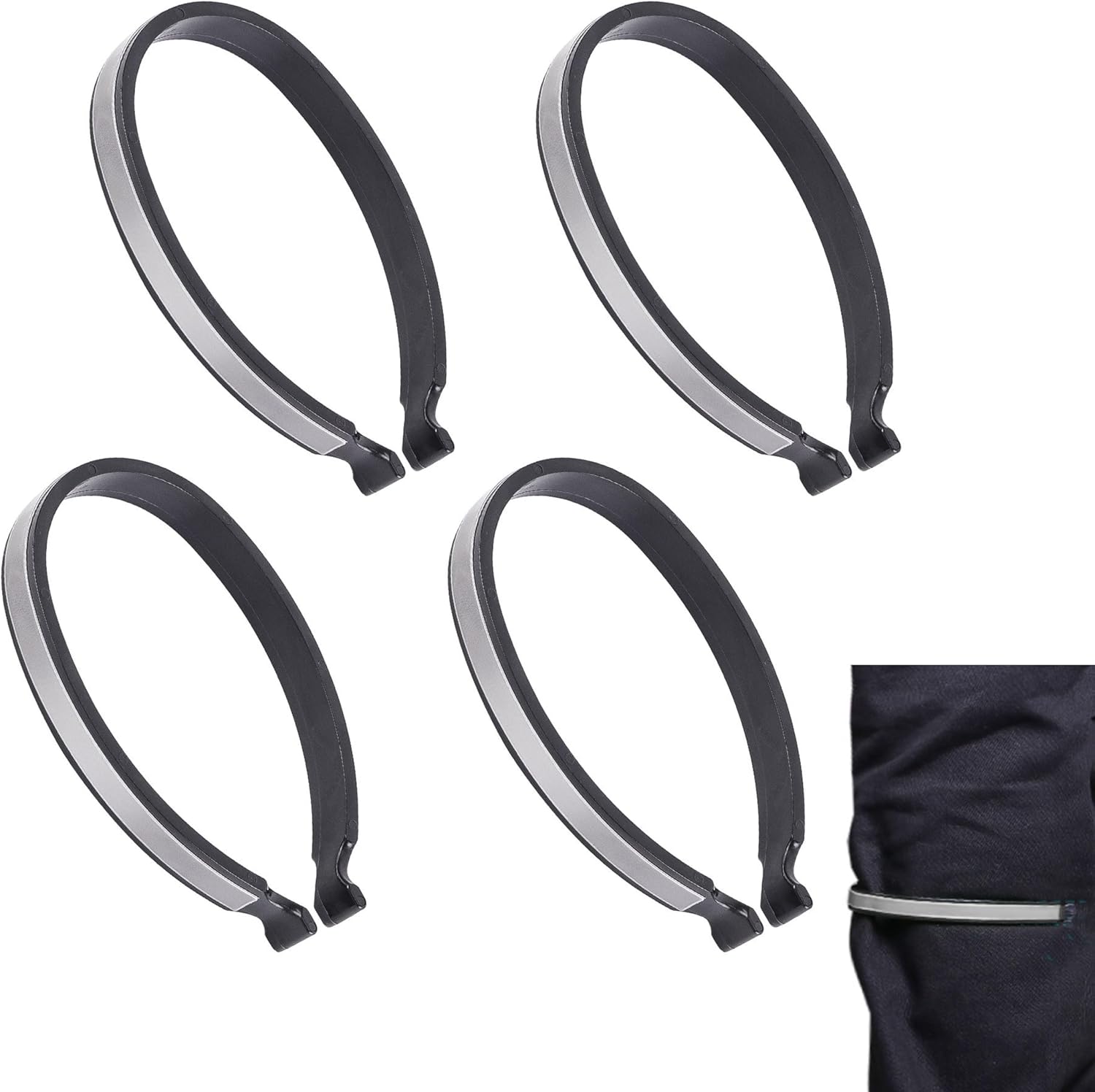 Fahrradzubehör - Reflektierende Hosenclips (2er-set) - Leichtes, Reflektierendes Abs-band, Kompatibel Mit Radfahrern, Verhindert Das Verrutschen Der Hose Am Kinn, Ideal Zum Radfahren Und Joggen Bei Na
