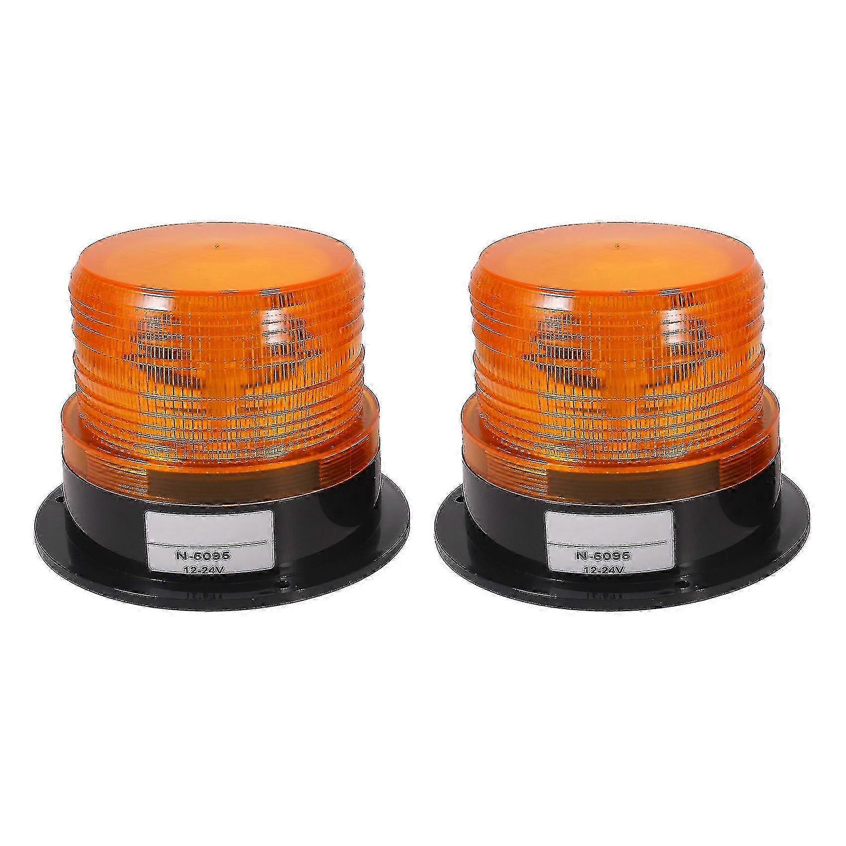 Blinklicht Für Fahrzeuge – 2 Blinkende Gelbe Led-warnleuchten 12 V 24 V