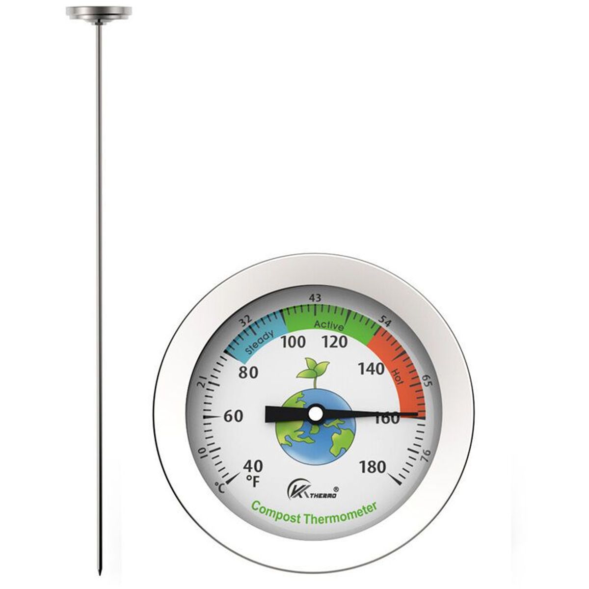 Kompostthermometer – Edelstahlthermometer, Geeignet Für Die Heimkompostierung