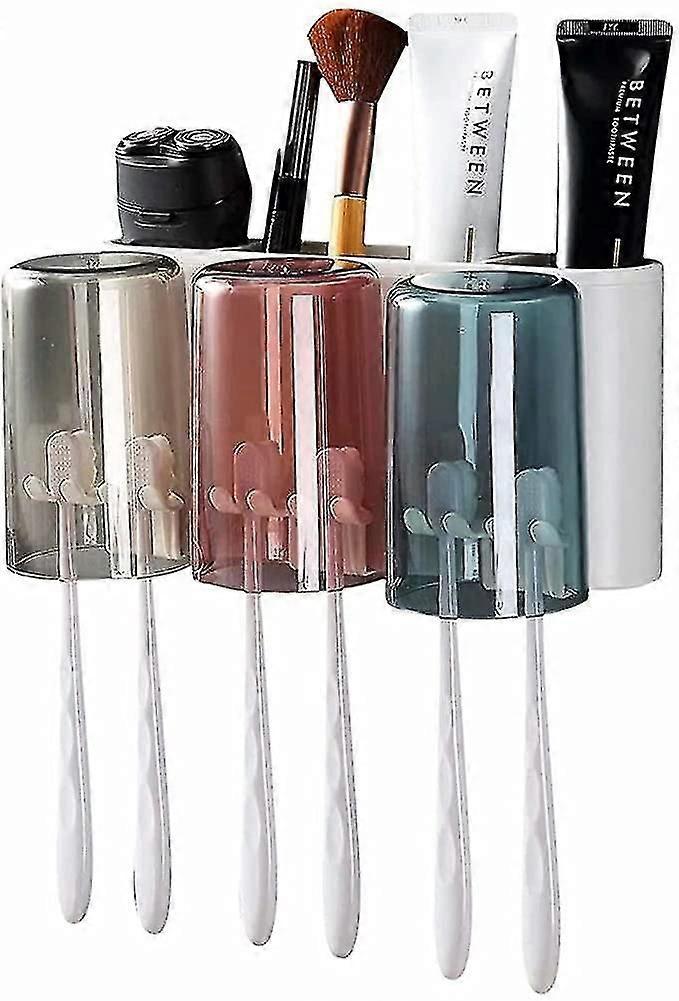 Wandmontierter Zahnbürstenhalter Mit 3 Fächern – Zahnbürstenhalter-set