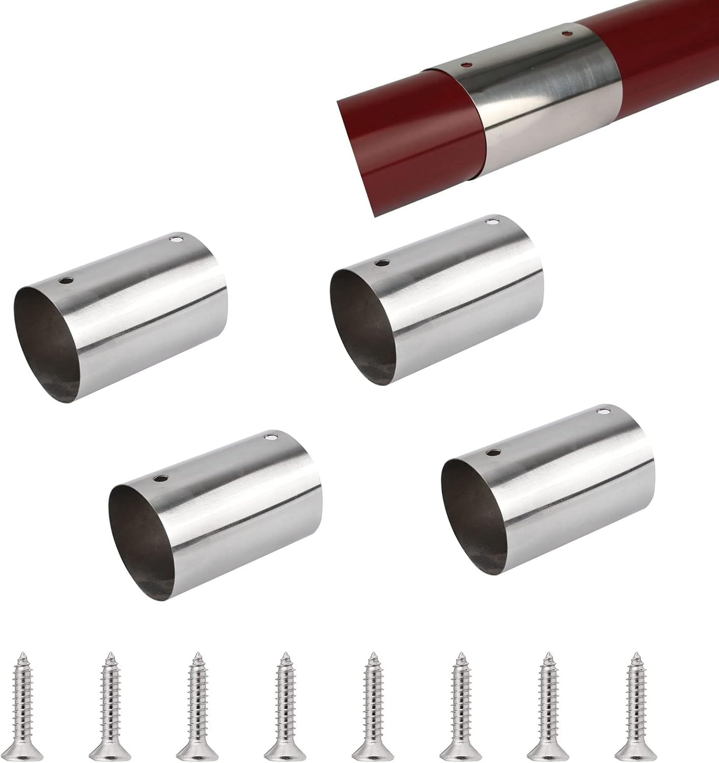 Satz Mit 4 Runden Fittings Für Leitplankenrohre Aus Edelstahl 201 Mit Einem Innendurchmesser Von 45 Mm