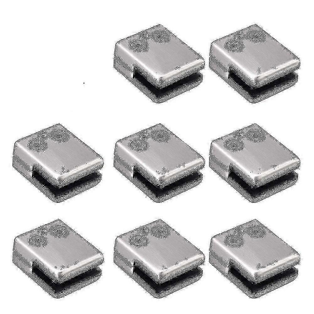 Set Mit 8 Edelstahl-glasklemmen, Für 6 Bis 8 Mm Dicke, Flache Glasscheiben