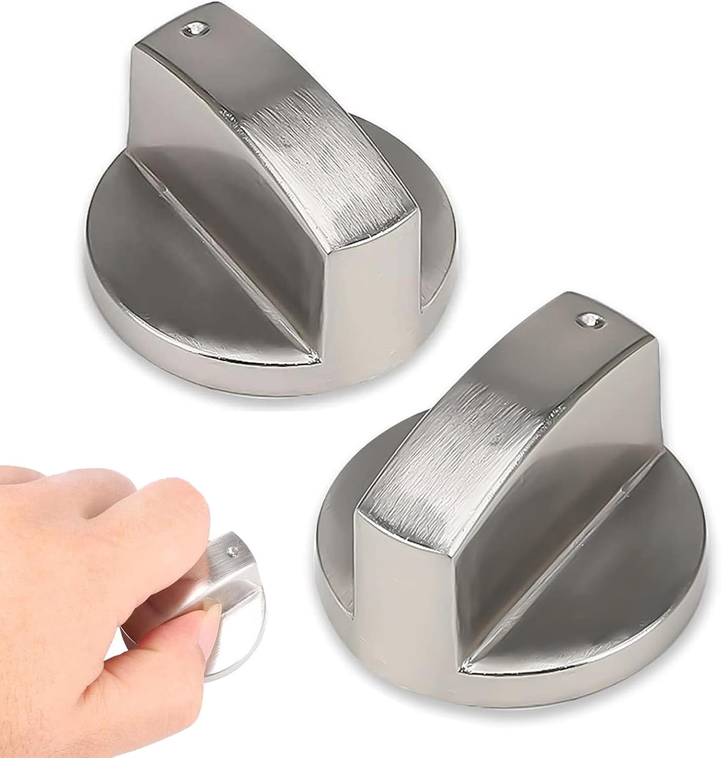 Gasschalter, Set Aus 2 Metallknöpfen, Kompatibel Mit Kochfeldern, Universeller Drehschalter, Kompatibel Mit Herden Und Backöfen.