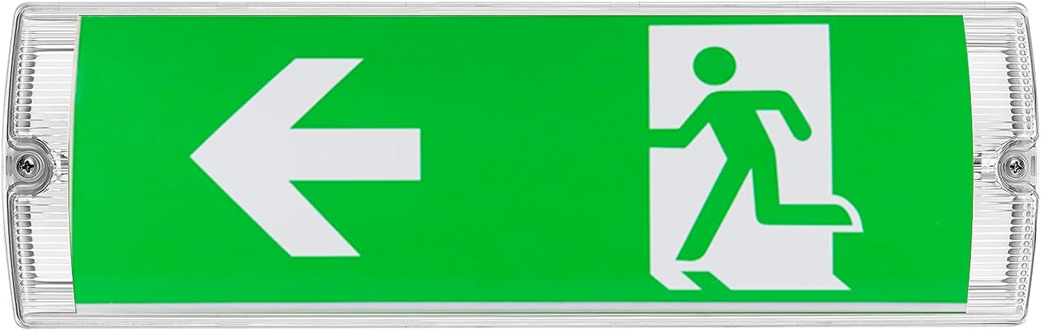 Led-notbeleuchtung, Notausgangsleuchte Mit Bis Zu 3 Stunden Akkulaufzeit, Schild Mit 4 Piktogrammen