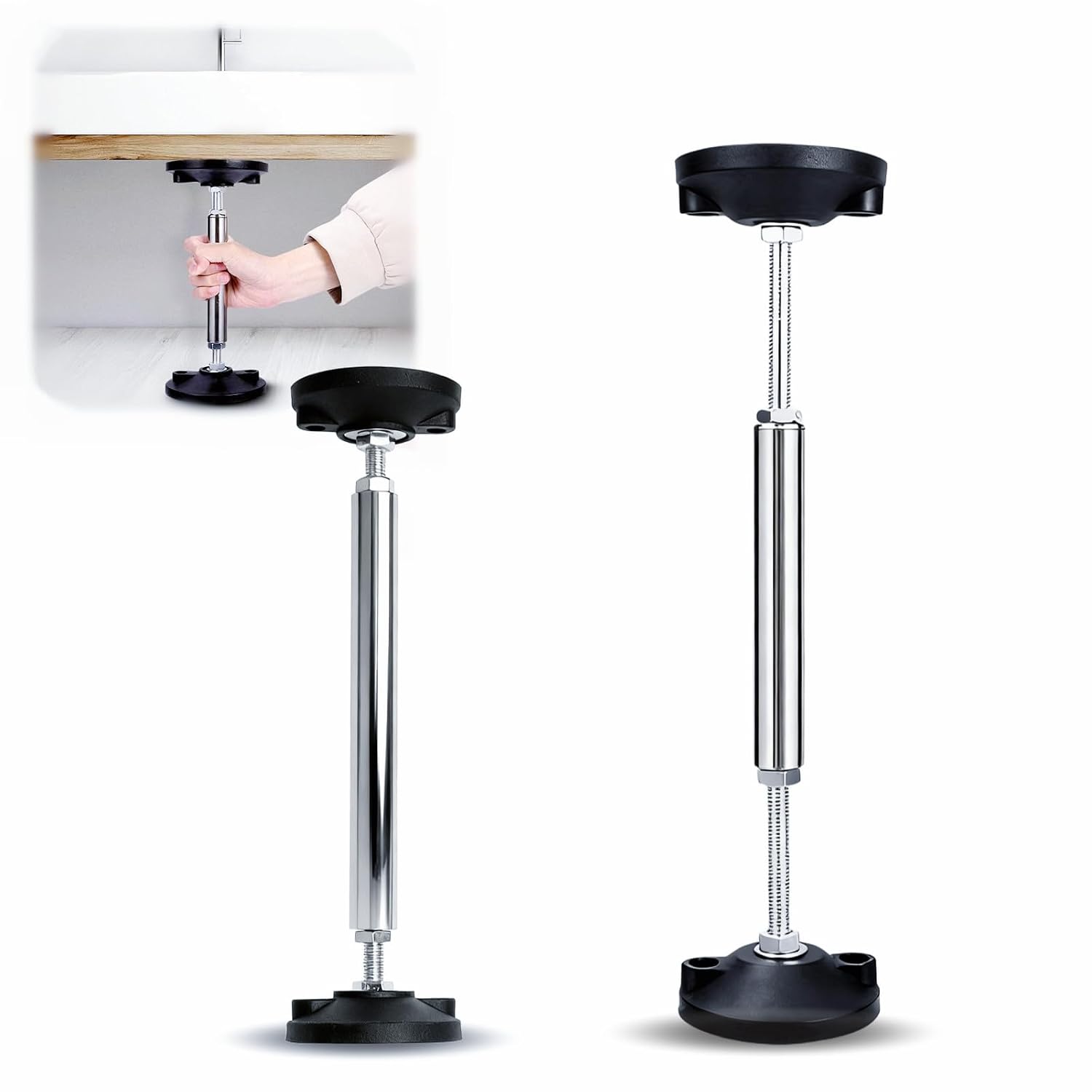 Teleskopierbare Stützstangen, Verstellbar Von 28 Cm Bis 42 Cm, Tragkraft Bis Zu 300 Kg, Mit Verstellbaren Kurzen Stangenfüßen. Kompatibel Mit Wandschränken Und Tv-möbeln (28–42 Cm).