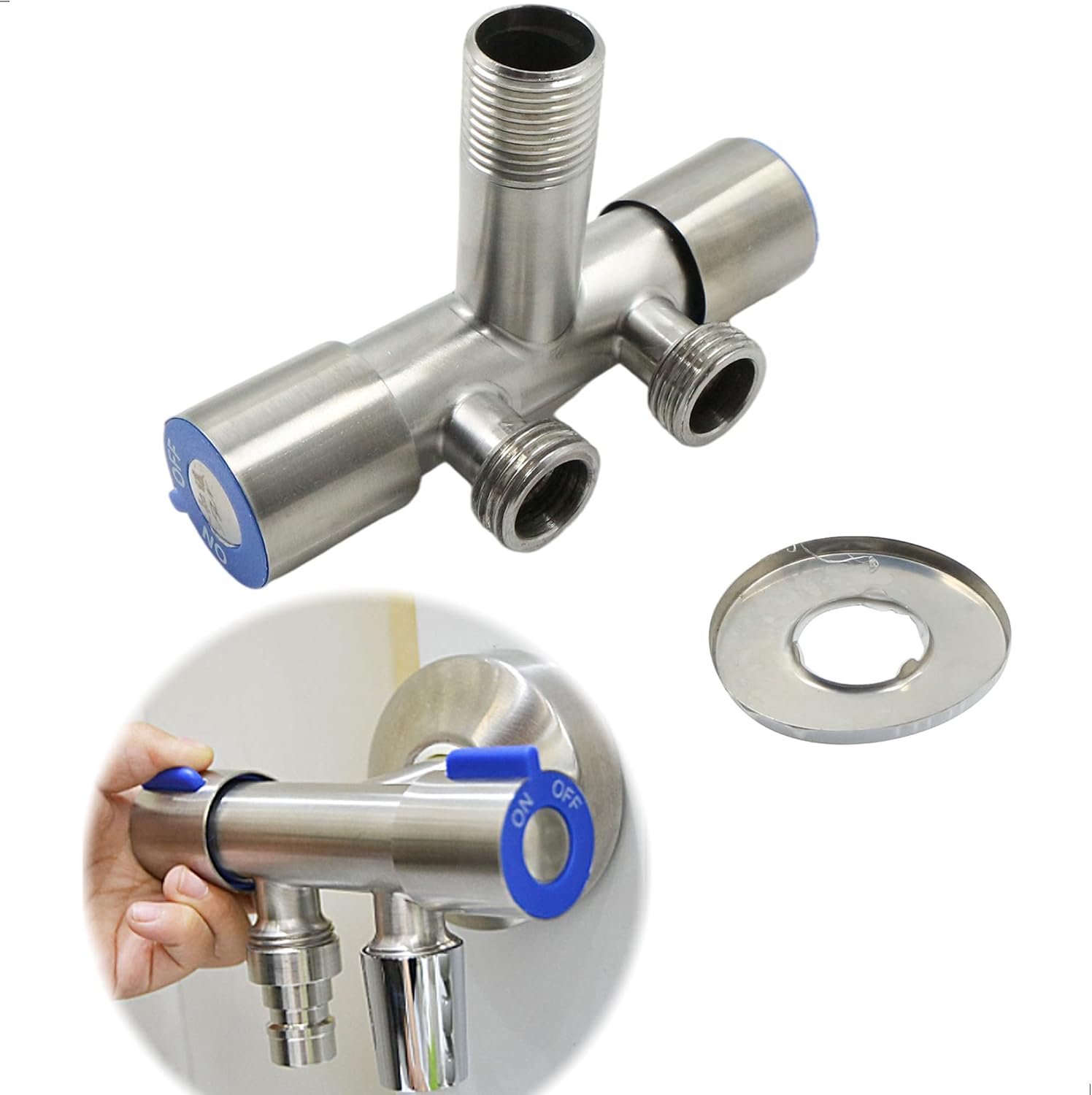 1/2"-eckarmatur – Doppelwirkung – Dreiwegearmatur. Kompatibel Mit Bad-, Wc-, Waschbecken- Und G1/2-armaturen.