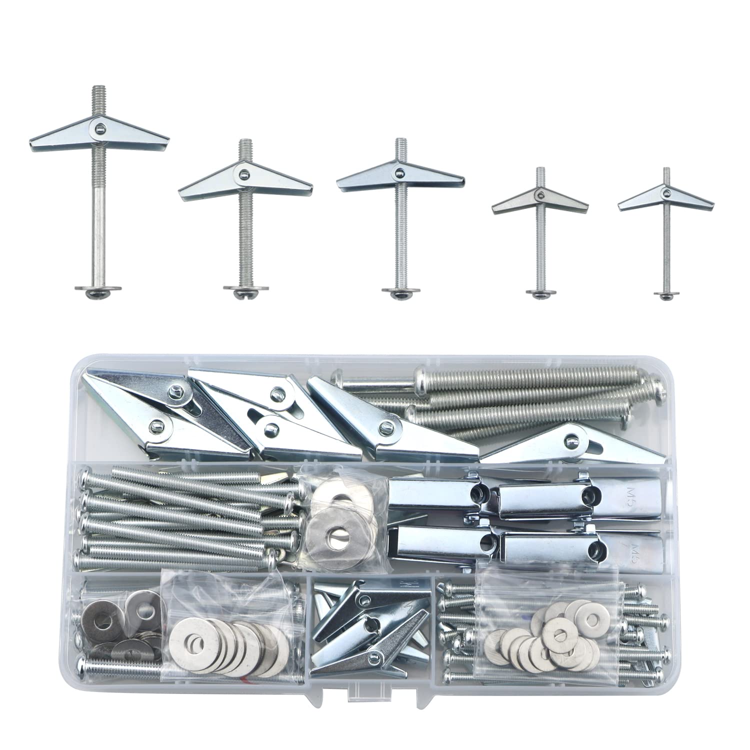 Befestigungsmaterial Für Trockenbauwände, 40 Sets (120 Stück), Trockenbauschrauben Und Flügelschrauben (m3/m4/m5/m6), Verschiedene Sets Hohlanker, Hochbelastbare Wanddübel