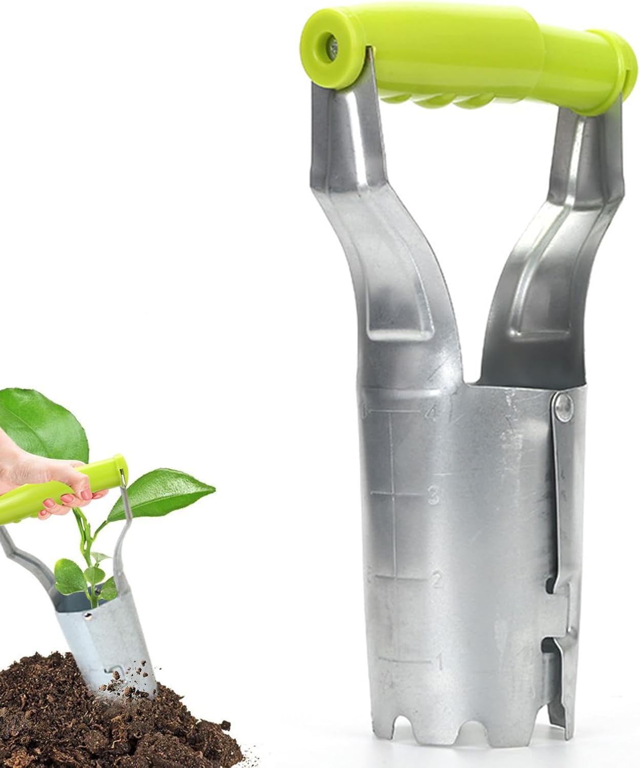 Praktischer Blumenzwiebelpflanzer Mit Automatischer Auslösung Und Tiefenskala – Pflanzwerkzeug Kompatibel Mit Blumenzwiebeln – Pflanzgerät Geeignet Zum Pflanzen Von Zwiebeln Und Gehölzen