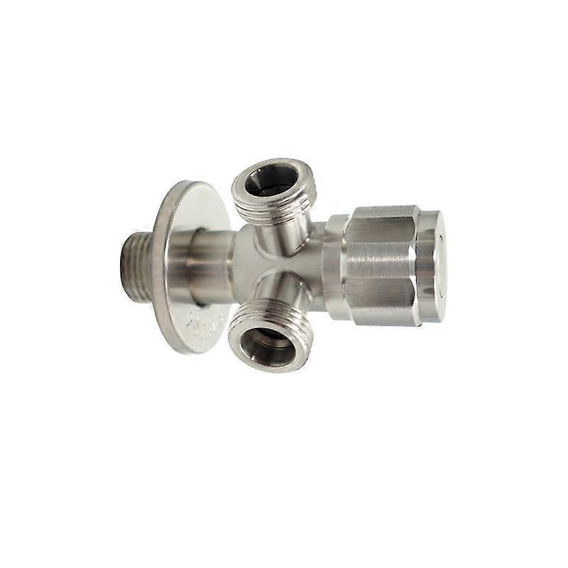 Lebanghui Doppel-eckarmatur Aus Edelstahl. 2 X 1/2"-ausgänge. 1/2"-wandanschluss.