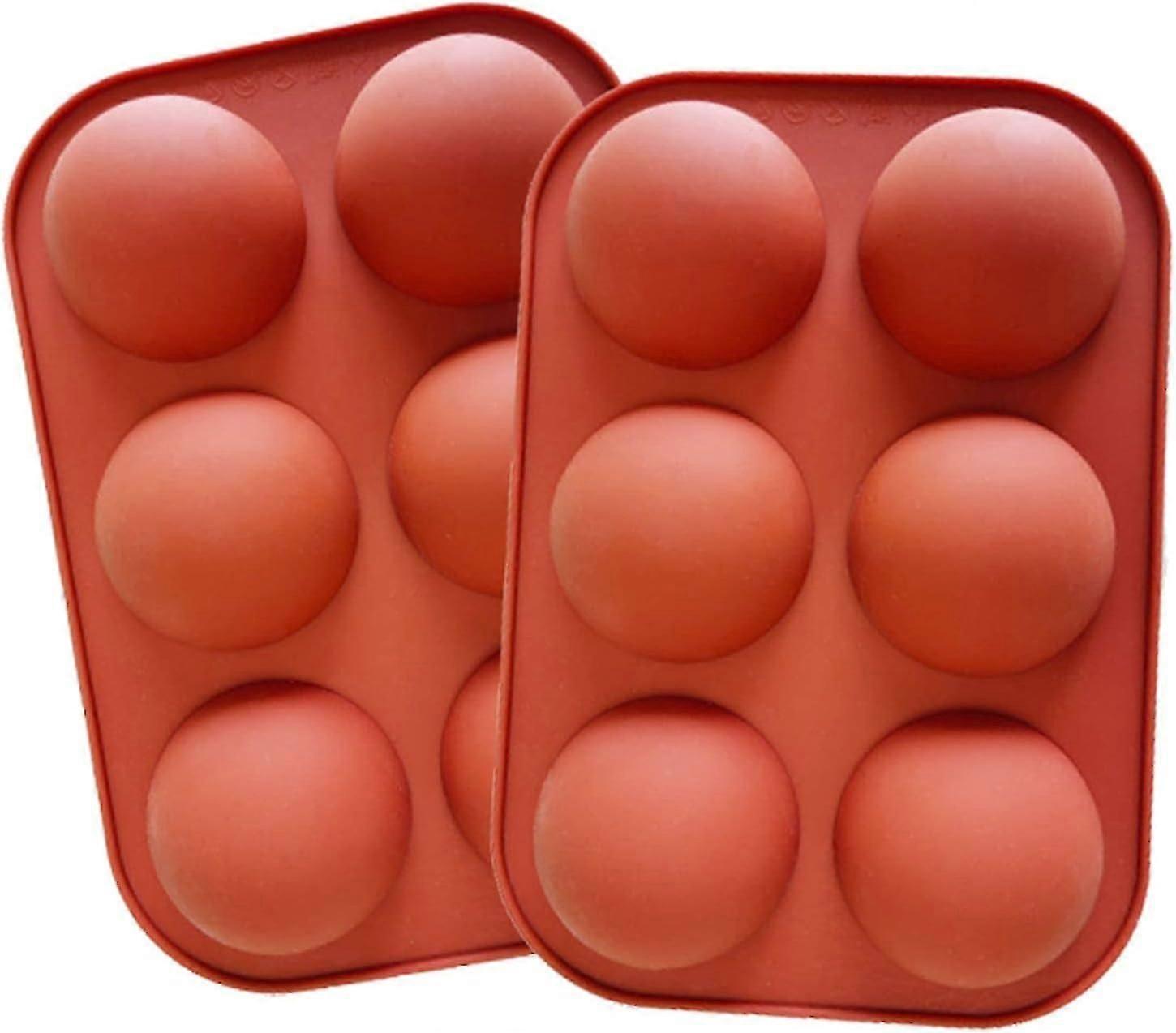 Halbkugelförmige Silikonform, 2er-set Runde Formen. Ideal Zur Herstellung Von Schokoladenkugeln, Kuchen, Puddings Und Kuppelförmigen Mousses.