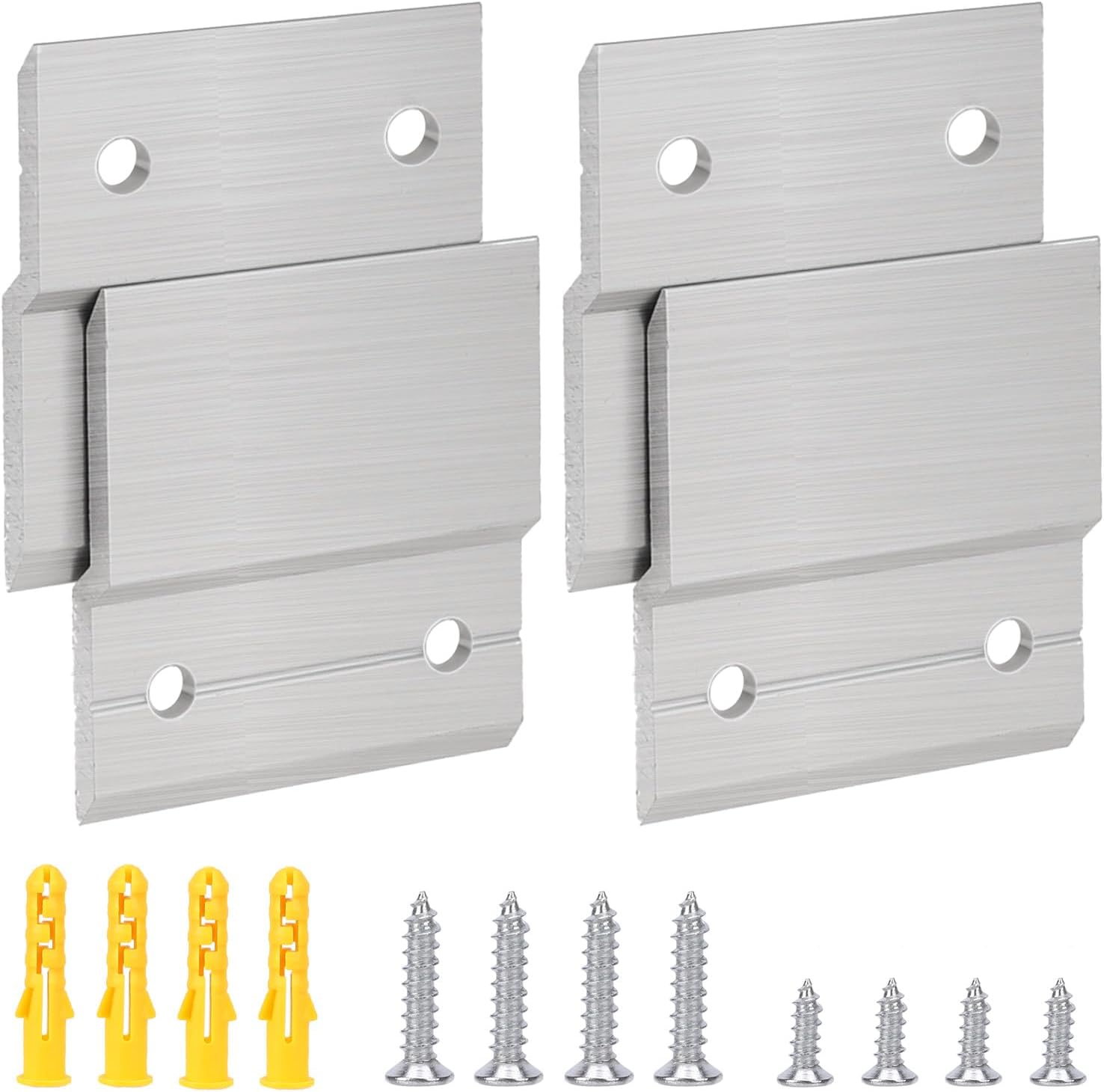 Set Mit 4 Z-förmigen Wandhalterungen, Geeignet Für Hängespiegel, Sehr Stabil, Mit Steckverbindung, Auch Als Französische Schienen Bezeichnet. Kompatibel Mit Hängespiegeln, Regalen Und Kopfteilen.
