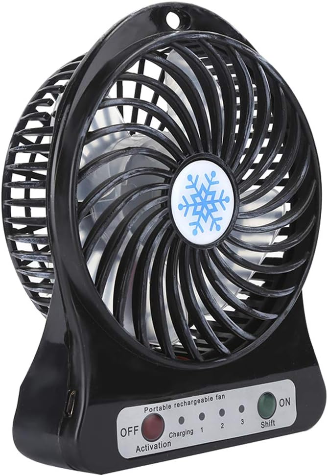 Mini-usb-tischventilator – 3 Geschwindigkeitsstufen Mit Clip, Tragbar, Wiederaufladbar, Kompatibel Mit Kinderwagen Und Babybetten, Sommergeschenk (schwarz)