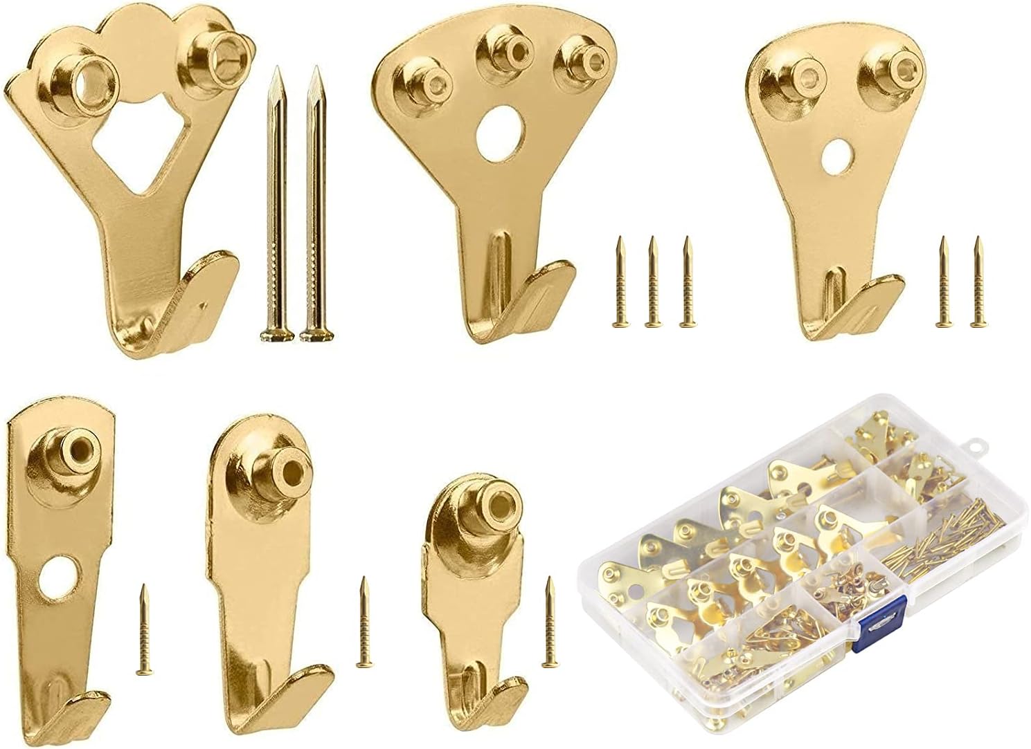 Bilderrahmenhaken, 150er-packung Mit Metallhaken Und Nägeln. Geeignet Zum Aufhängen Von Bildern, Gemälden, Spiegeln Und Wanddekorationen Tragkraft: 4,5 Bis 45 Kg.