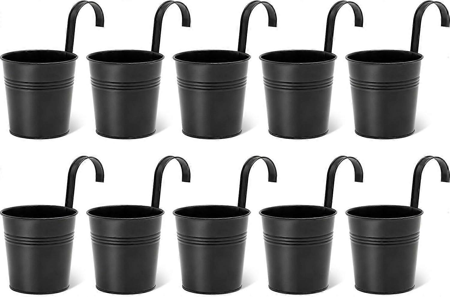 10 Cm Großer Metall-hängekorb Mit Abnehmbaren Haken, Ideal Für Den Innen- Und Außenbereich, Kompatibel Mit Gärten, Balkonen, Zäunen Und Geländern.