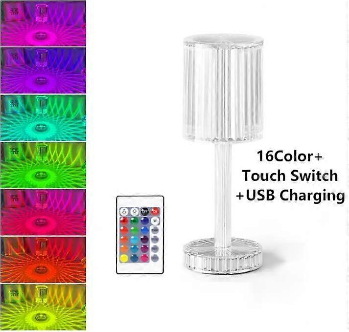Wiederaufladbare Led-tischleuchte Aus Acrylkristall Über Usb, Ideales Nachtlicht Für Bars, Hotels, Restaurants, Romantische Atmosphären Und Schlafzimmer.