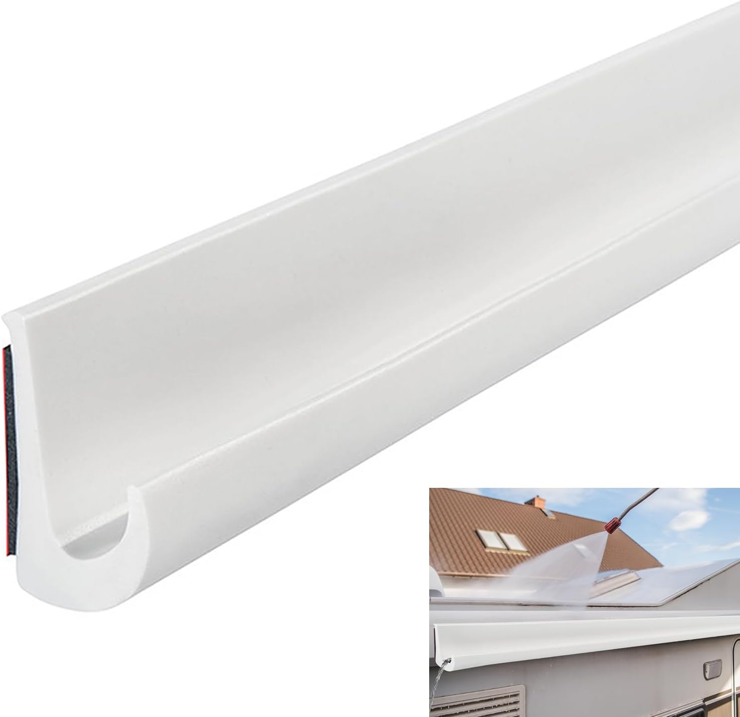 J-förmige Dachrinnen – Reißverschluss – J-förmiger Dachregenabweiser – Selbstklebende Pvc-regenrinne In J-form – Kompatibel Mit Fahrzeugen, Lkw, Wohnmobilen, Booten, Pkw, Transportern Und Türen