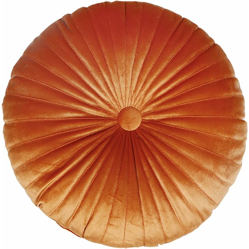 Rundes Kissen, Bodenkissen, Einfaches Plüschkissen, Dekokissen, Plüschkissen, Lesekissen, Dekokissen, Autokissen, Sofakissen (35 Cm, Orange)