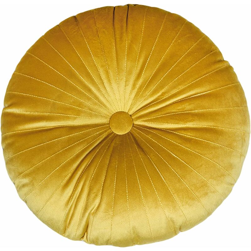 Rundes Kissen, Bodenkissen, Schlichtes Plüschkissen, Dekokissen, Plüschkissen, Lesekissen, Dekokissen, Autokissen, Sofakissen (35 Cm, Gelb)