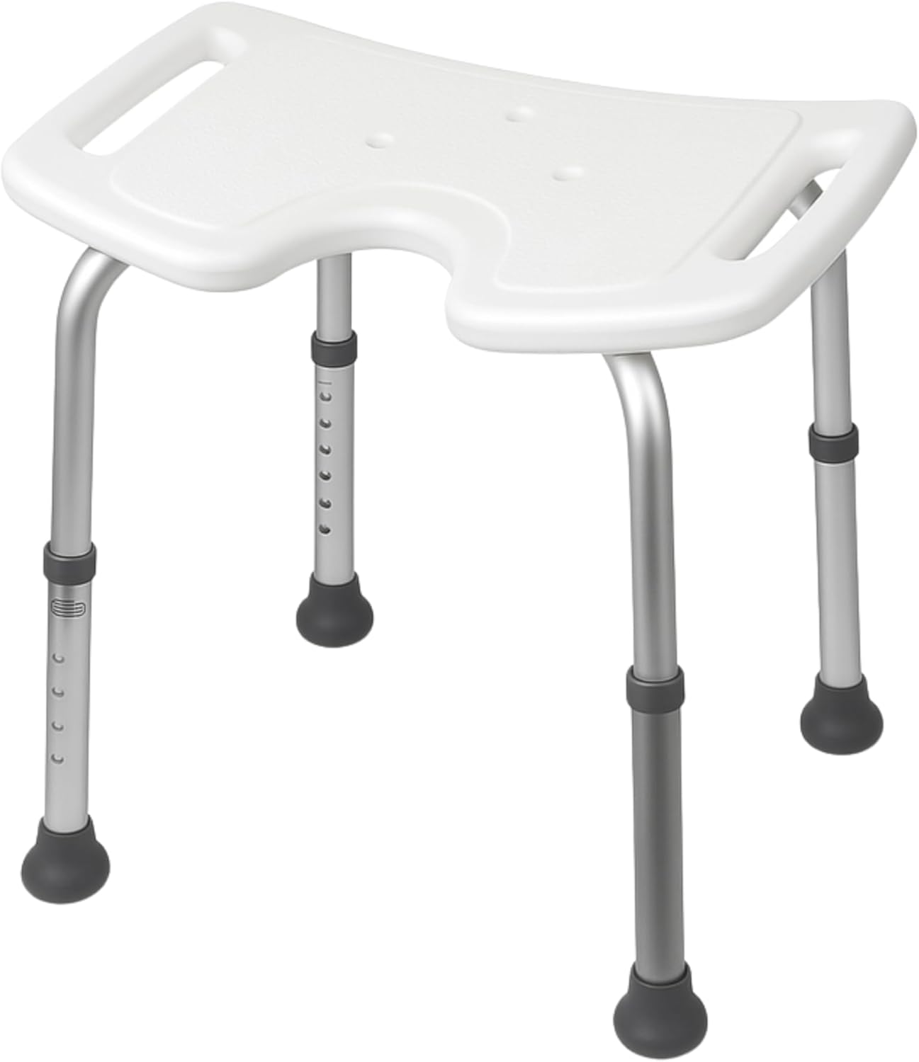 Bahía Duschhocker, Badewannensitz, U-förmiger Sitz, 7-fach Höhenverstellbar, Bis 100 Kg Belastbar, Rutschfeste Füße, Weiß