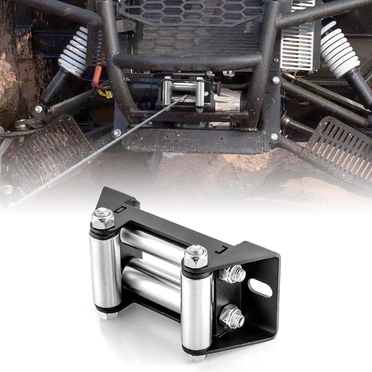 4-wege-rollseilführung Mit Einem Bolzenabstand Von 124 Mm (4 7/8 Zoll). Kompatibel Mit Atv/utv-seilwinden Von 907 Bis 1588 Kg (2000 Bis 3500 Lb).